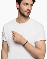 Chevron Bracelet in Black Rubber with Black Titanium and Black Diamonds, 6mm